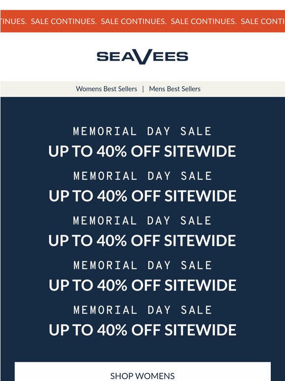 UP TO 40% OFF SITEWIDE. This Weekend Only