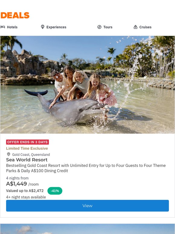 Bestselling Sea World Resort is Back! Gold Coast Family Fun for 4 Guests w. Unlimited Theme Park Entry