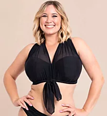 Wrapsody Bandeau Bikini Swim Top Black 40DD
