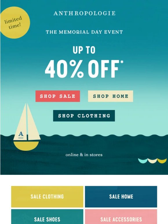 Extra 40% off sale & up to 30% off home!