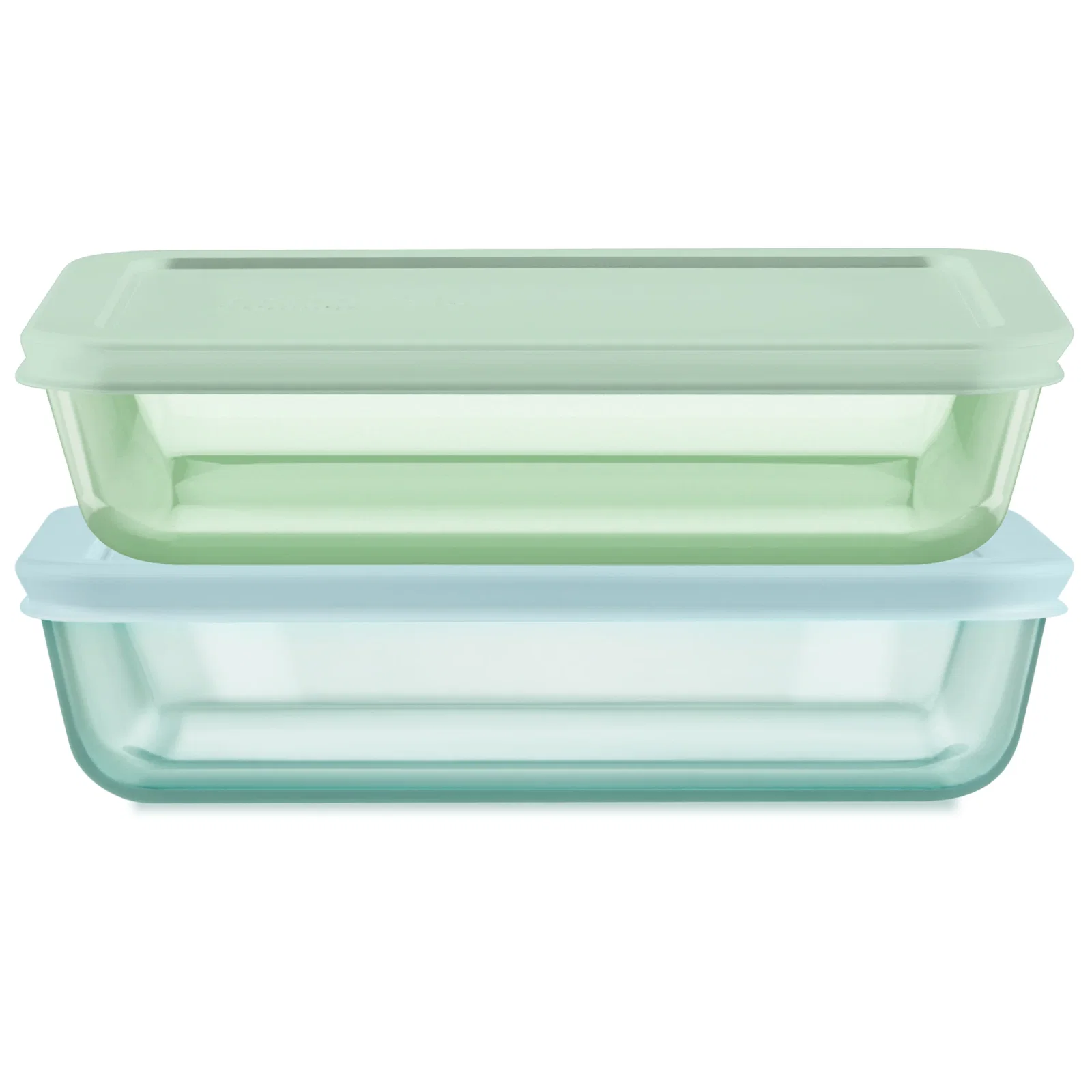 Image of Pyrex® Simply Store® Tinted Glass 3-cup Rectangle Storage Containers, 4-pc Set, Mixed Colors