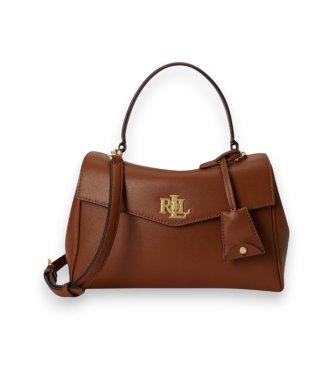 Bolso satchel Farrah pequeño de napa marrón