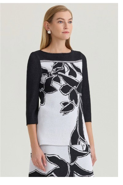 Floral Jacquard Soft Knit Tunic