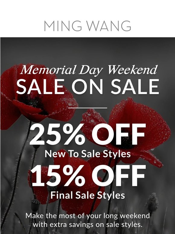Memorial Weekend Sale on Sale