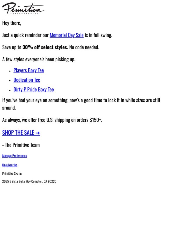 Memorial Day Sale Going Strong