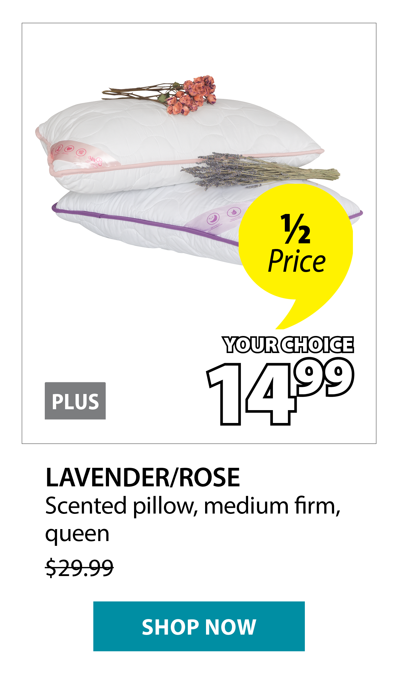 LAVENDER/ROSE Scented pillow | 1/2 Price