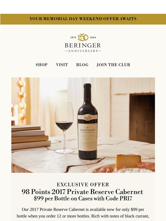 Limited-Time Insider Access: 2017 Reserve Cabernet from $99