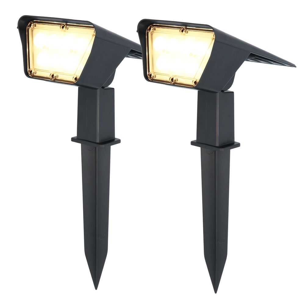 2x Odessa solar garden spotlights