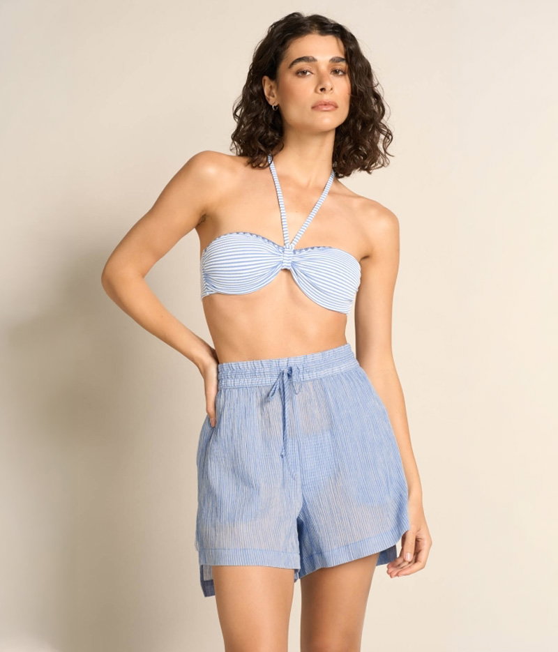 Shorts A Righe In Cotone