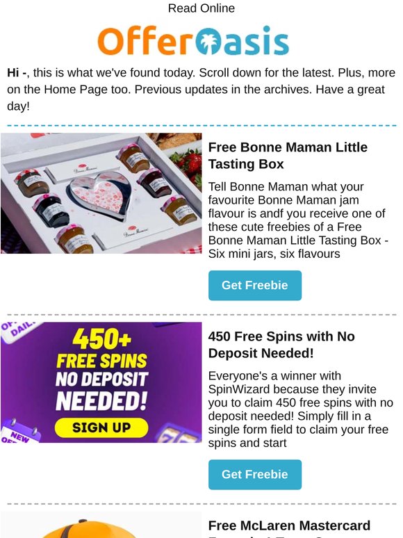 Free LG TV, Bonne Maman Tasting Box, McLaren Cap