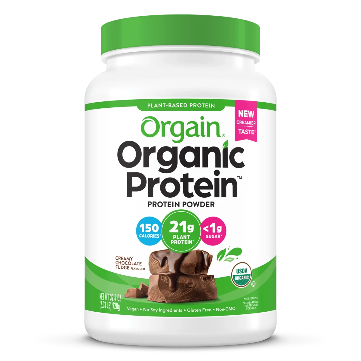 Image of Organic Protein™ Plant Based Protein Powder - Creamy Chocolate Fudge