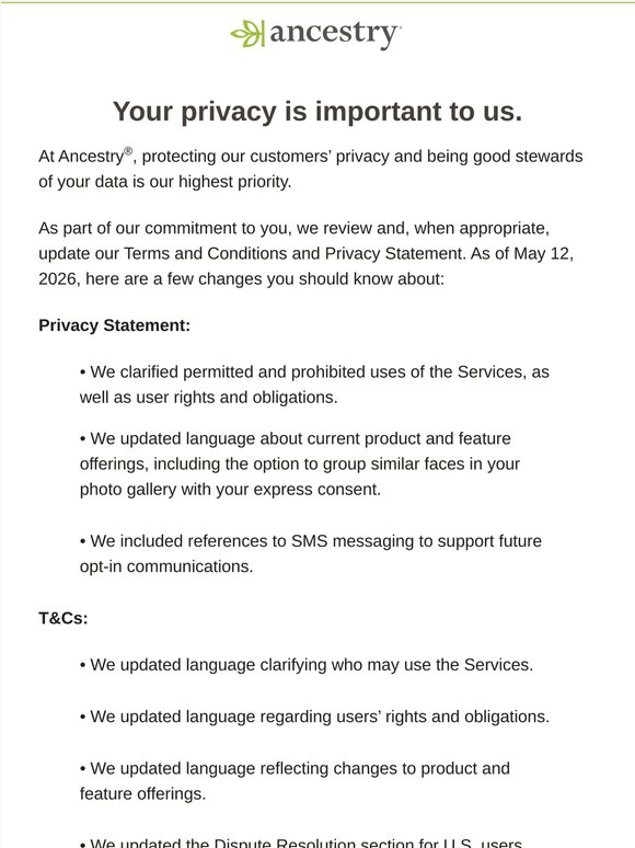We’ve updated our Terms and Privacy Statement