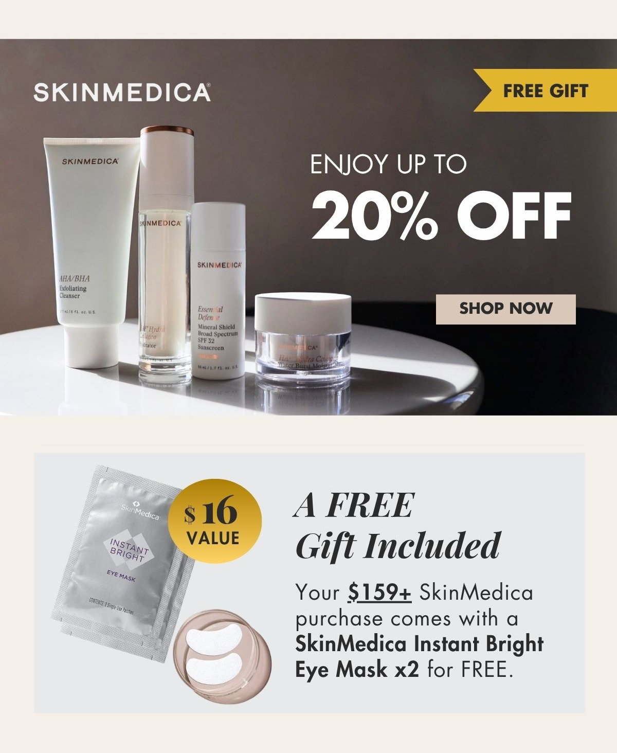 Enjoy SkinMedica with 20% Off. With Code: MEMORIAL