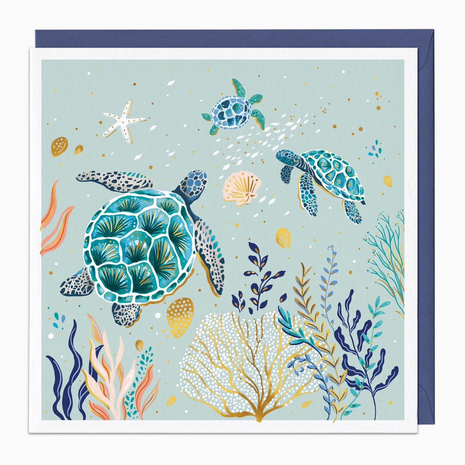 Image of H317 - Turtles in the Reef Art Card