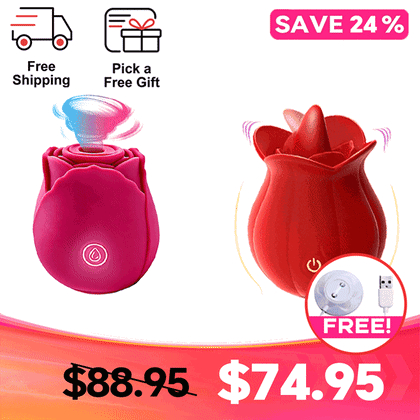 The Original Suction Rose Toy® in 6 Colors | Free Storage Bag Included - Dual Sensation Set with Extra Charging Cord