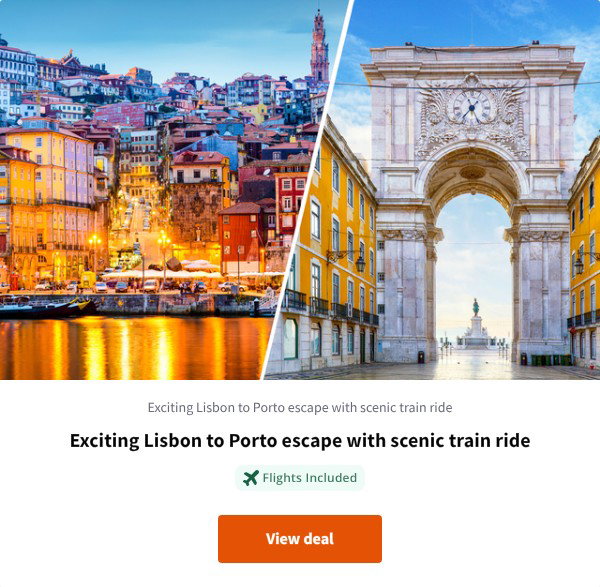 Exciting Lisbon to Porto escape with scenic train ride