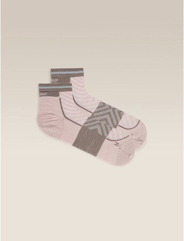 Women's Merino Blend Run+ Ultralight Mini Socks - Pink Quartz/Porcini / M