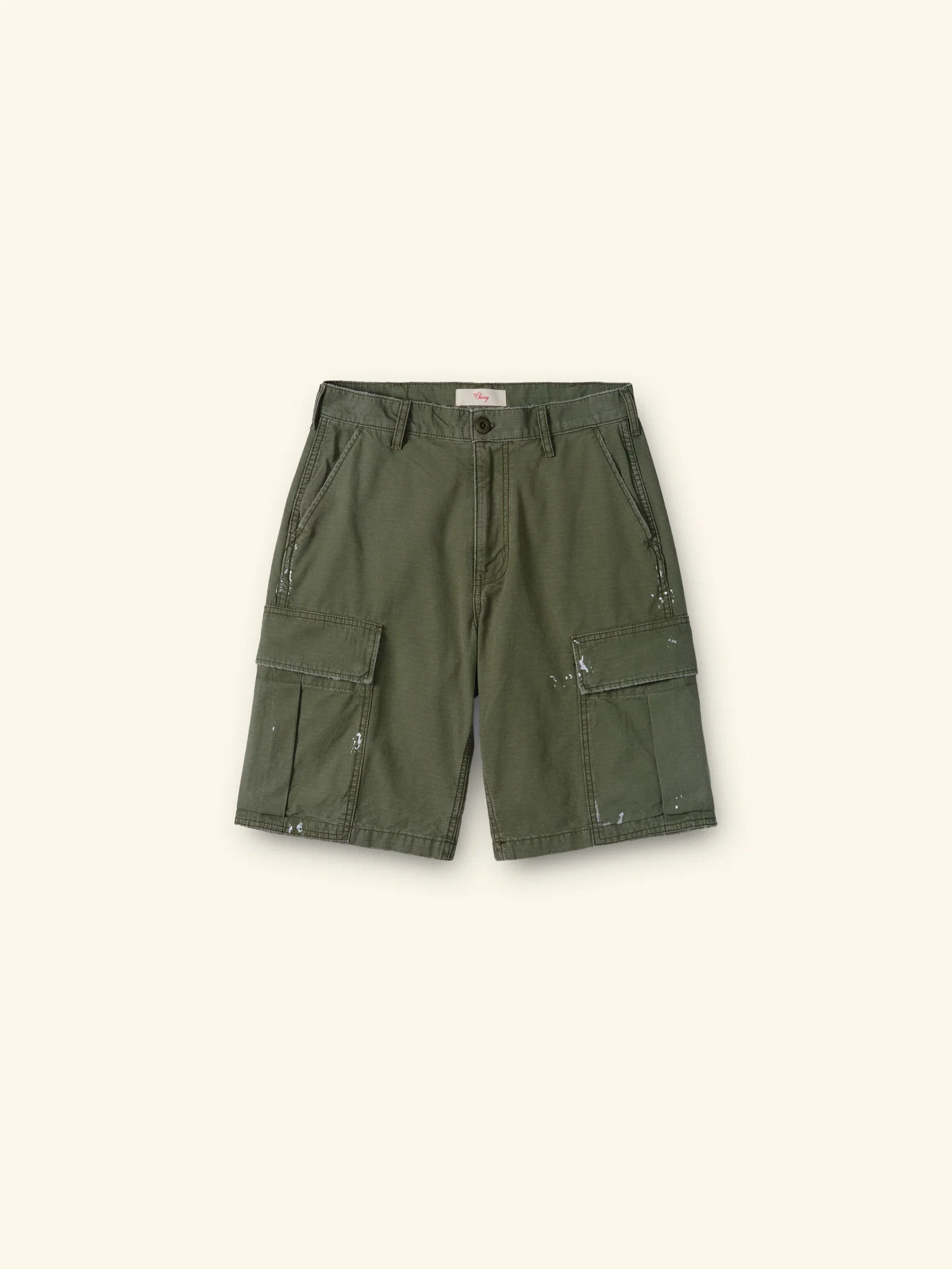 Image of Wide Leg Cargo Shorts (Army Green)