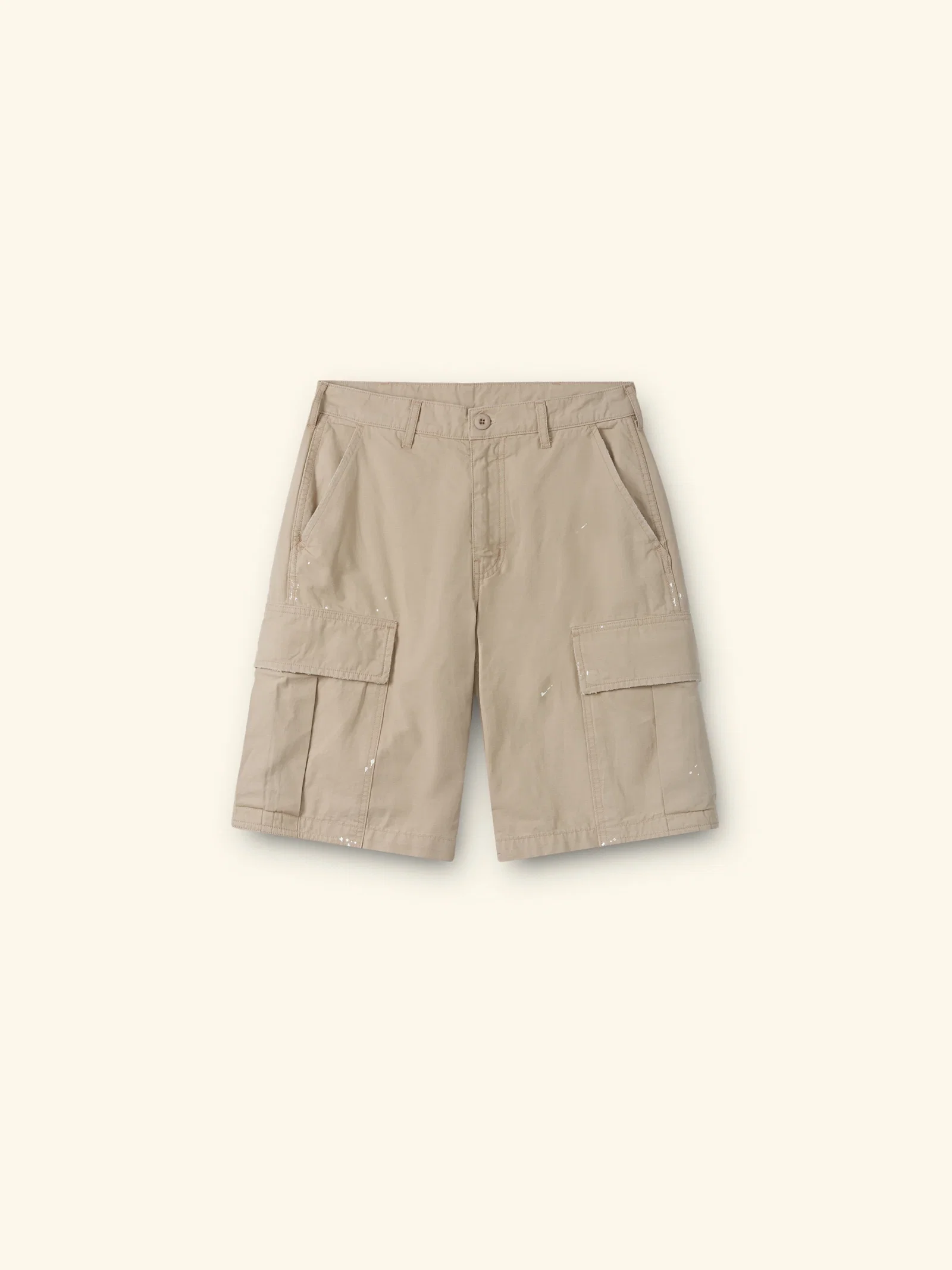 Image of Wide Leg Cargo Shorts (Stone)