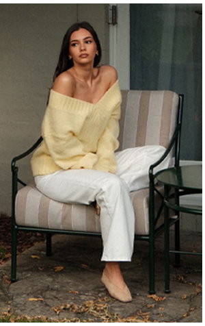 JAG Lily Knit V Neck Sunshine