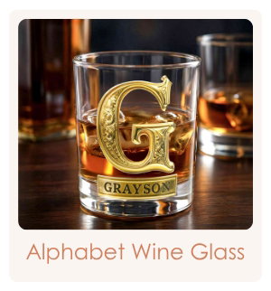 Alphabet Wine Glass