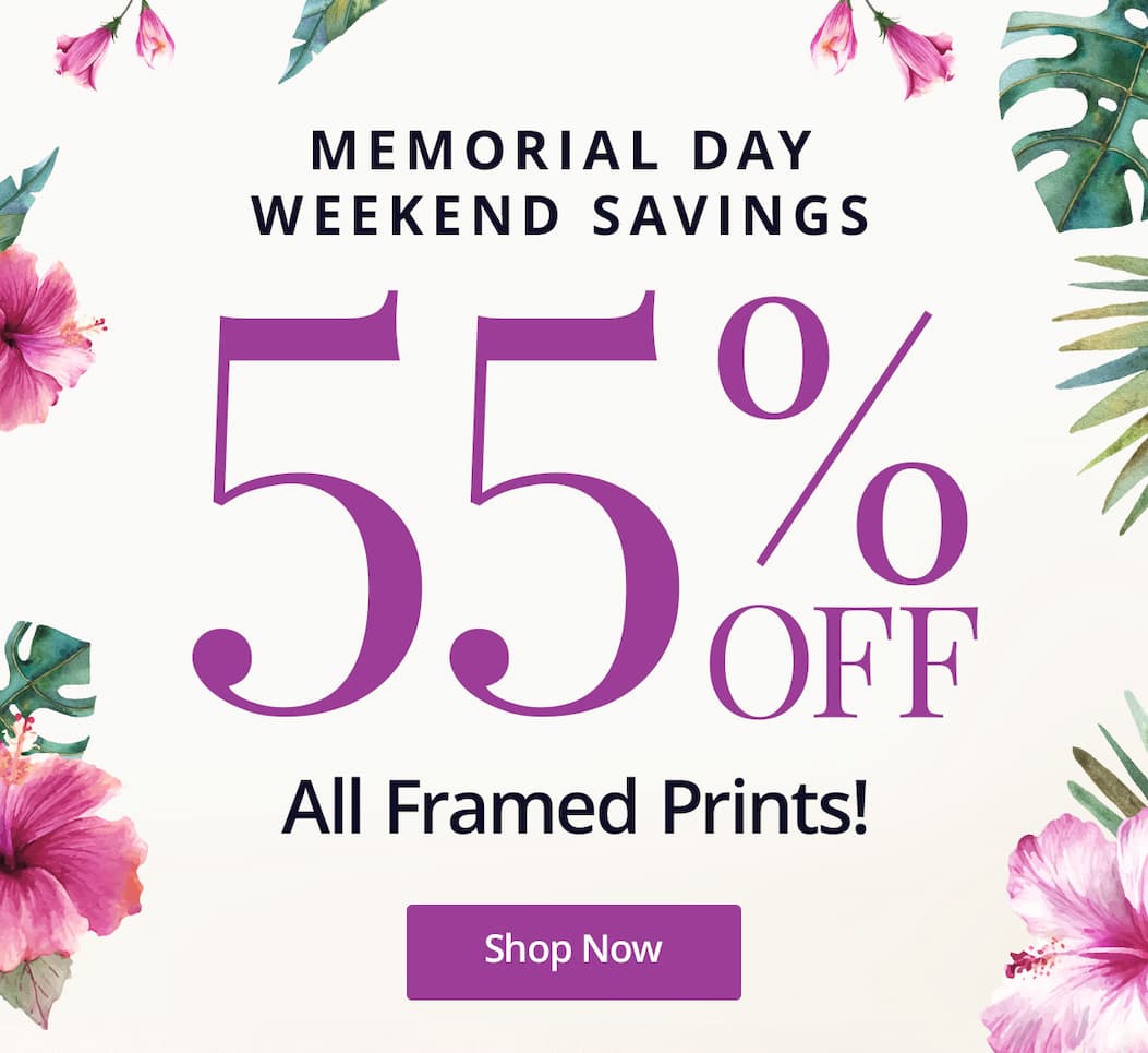 Memorial Day Weekend Savings! 55% off All Framed Prints! Shop Now
