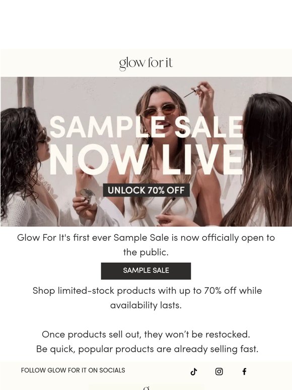 Sample Sale Now Live