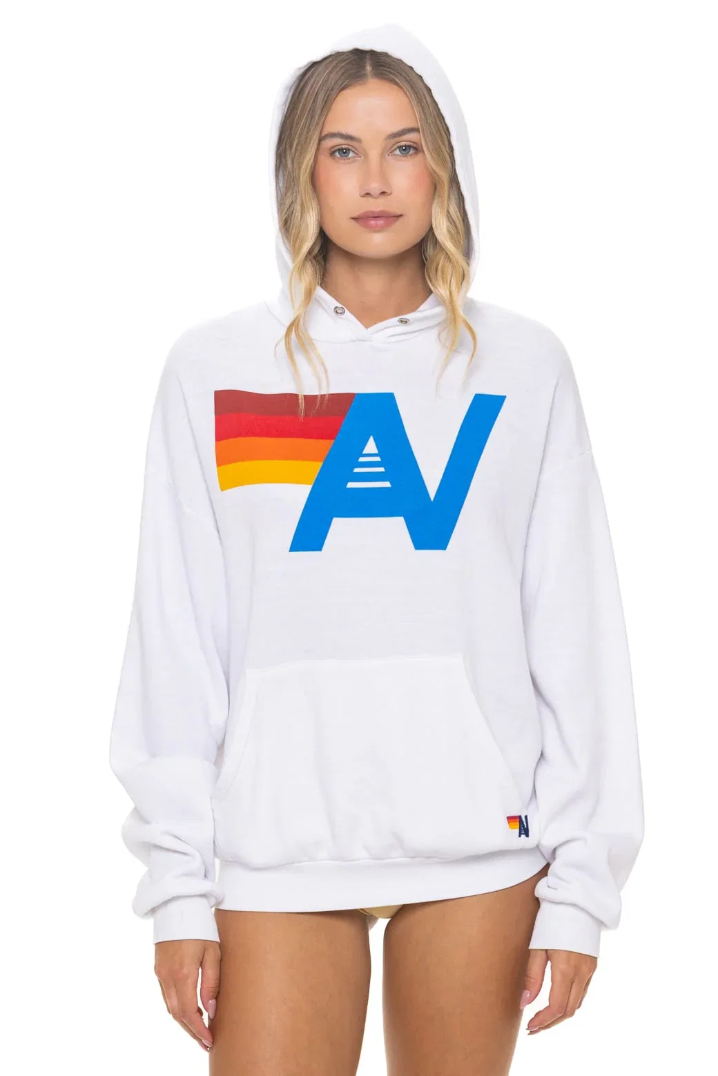 Image of LOGO PULLOVER RELAXED HOODIE - WHITE