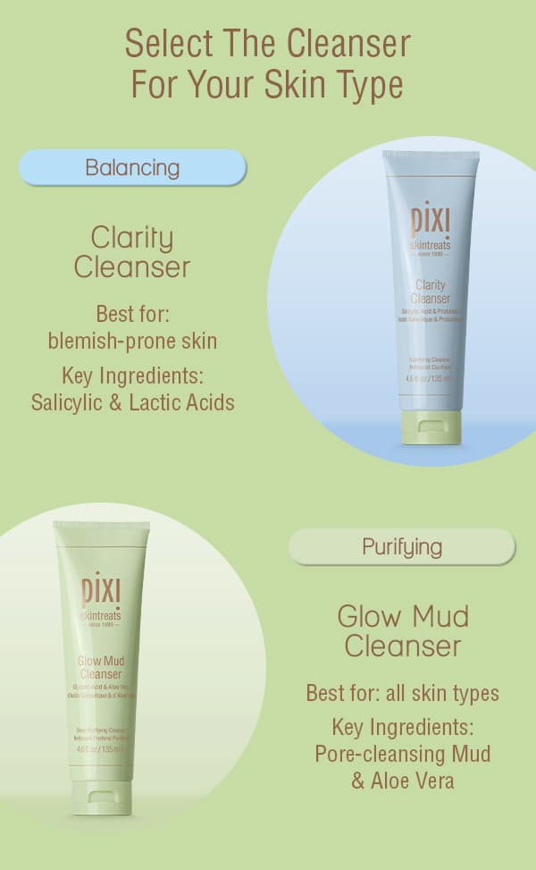 CLEAN SKIN. RADIANT GLOW. Your choice of a skin-loving cleanser with orders $65+.