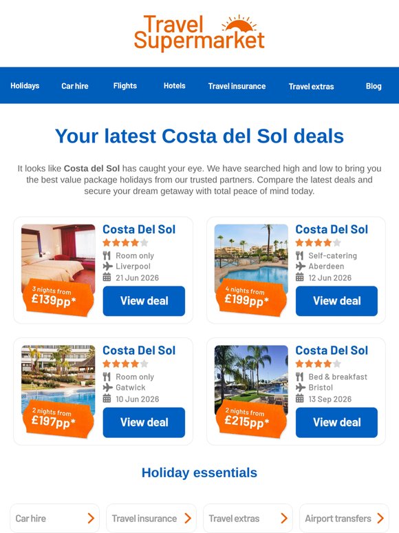 Your Costa del Sol getaway is waiting ⚡