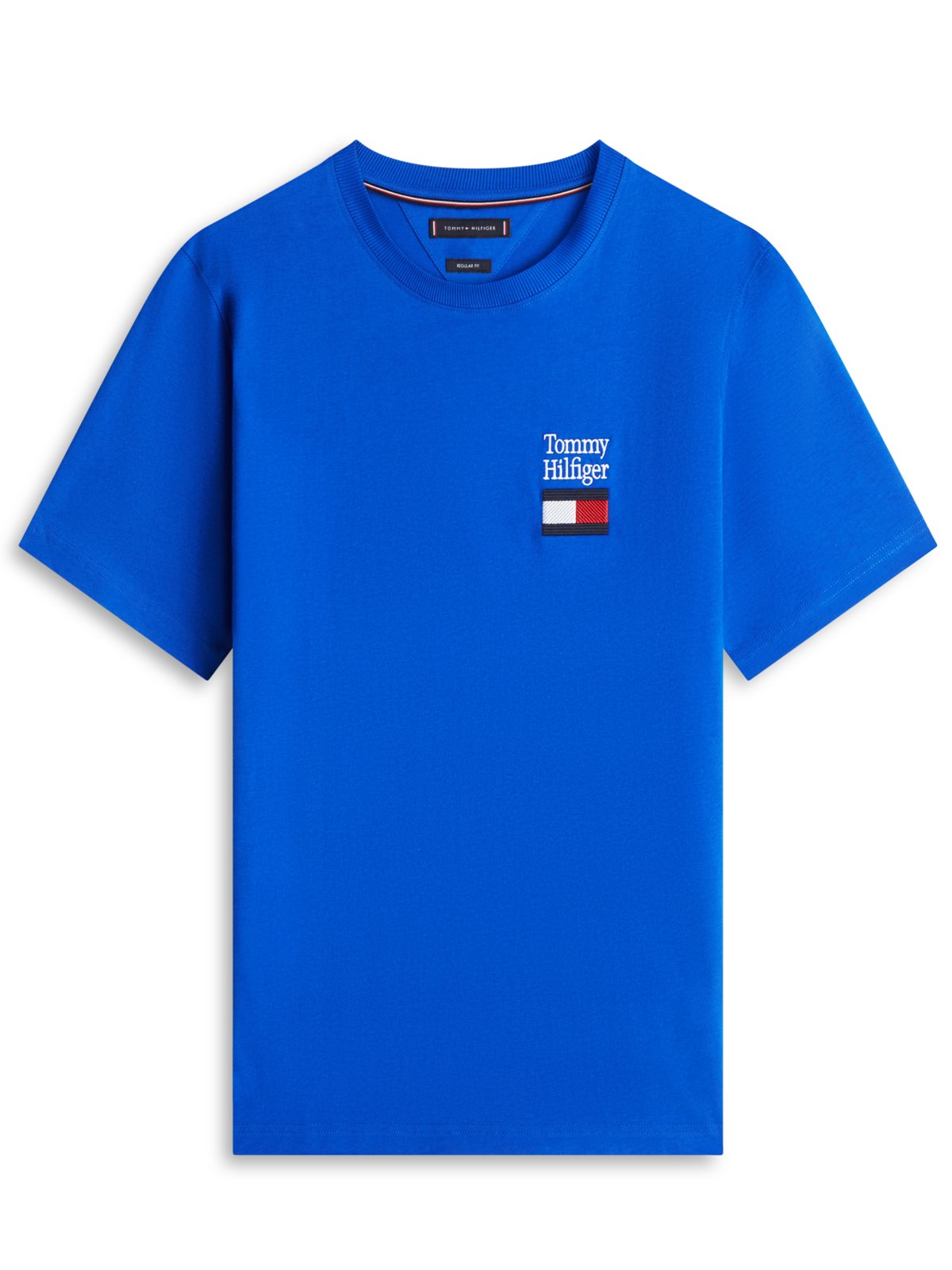 T-Shirt mit Flag-Stickerei in Jersey-Qualität, Regular Fit