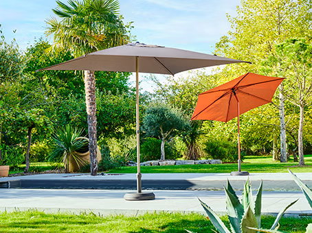 Parasol droit carré inclinable SOYA Café