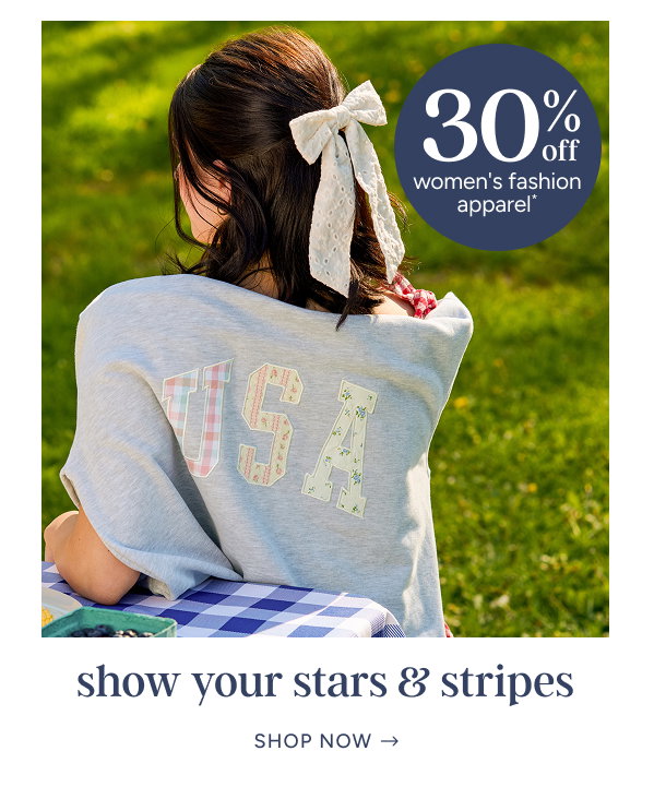 30% off women's fashion apparel*
