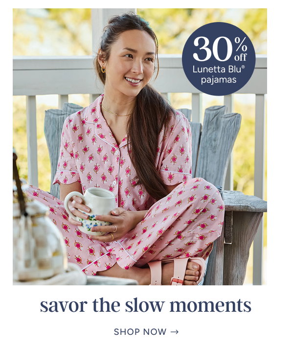 30% off lunetta blu pajamas