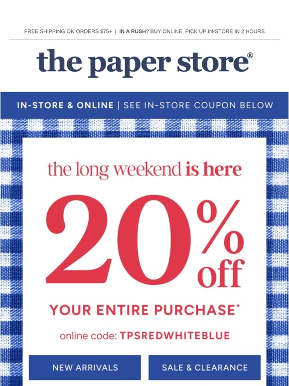 Save 20% this long weekend only  😍