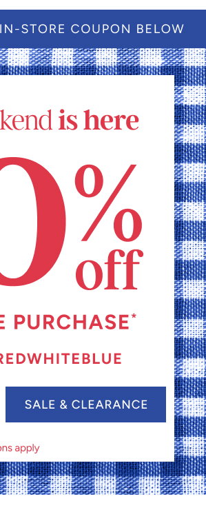 in-store & online 20% off | online code: TPSREDWHITEBLUE