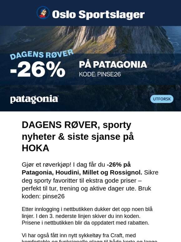 DAGENS RØVER, sporty nyheter & siste sjanse på HOKA