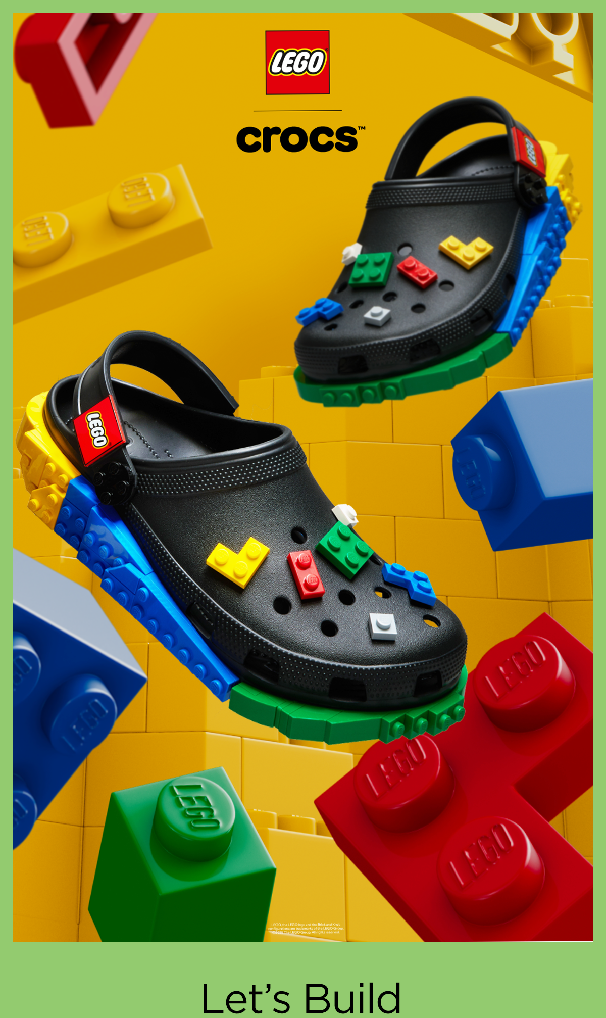 Lego x Crocs | Display Image of Lego Themed Crocs