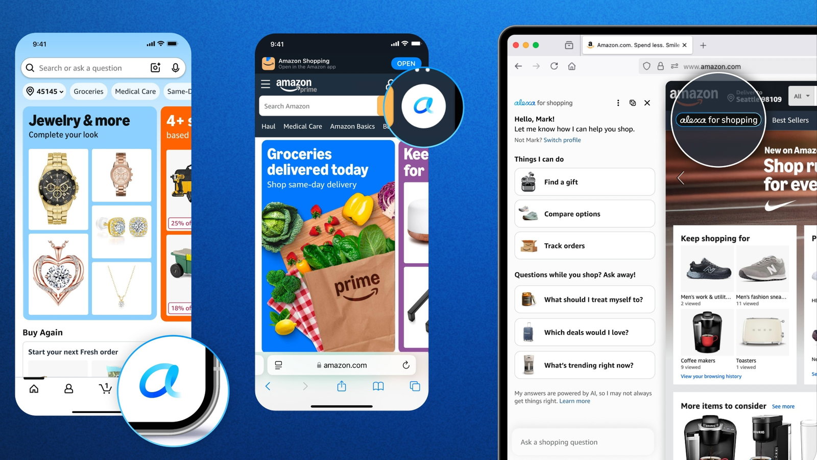 Alexa for Shopping in app. 