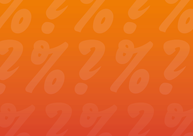 Orangefarbener Hintergrund mit Prozentzeichen für Rabattaktionen