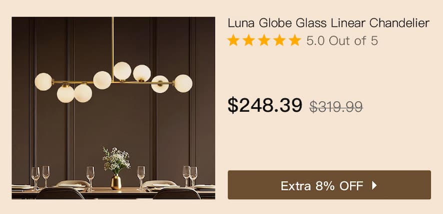 Luna Globe Glass Linear Chandelier
