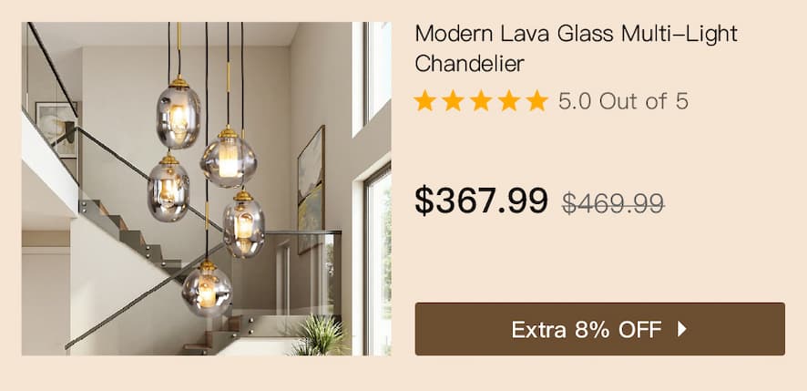 Modern Lava Glass Multi-Light Chandelier