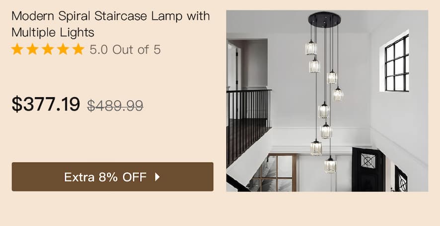 Modern Spiral Staircase Lamp with Multiple Lights