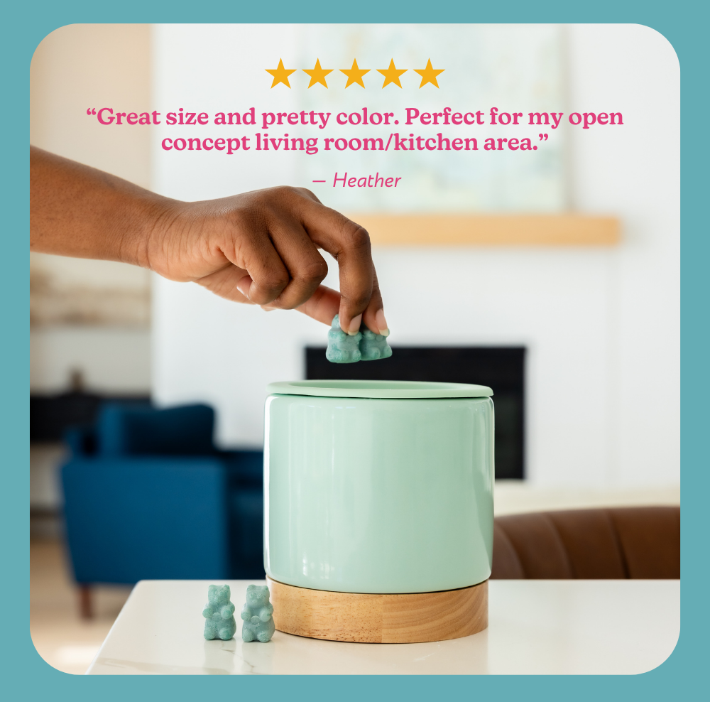 "great size and pretty color. perfect for my open concept living room/kitchen area." -heather
