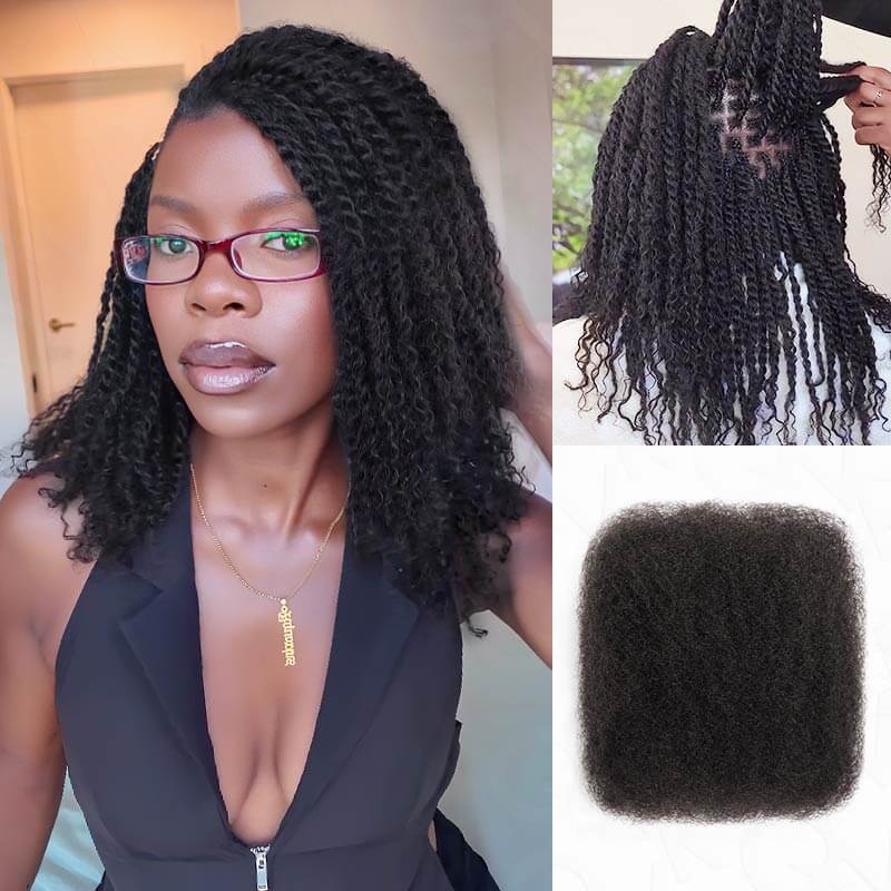 Image of $100off Member Sale|Upgraded No Short Hair Natural Black Afro kinky Bulk Human Hair