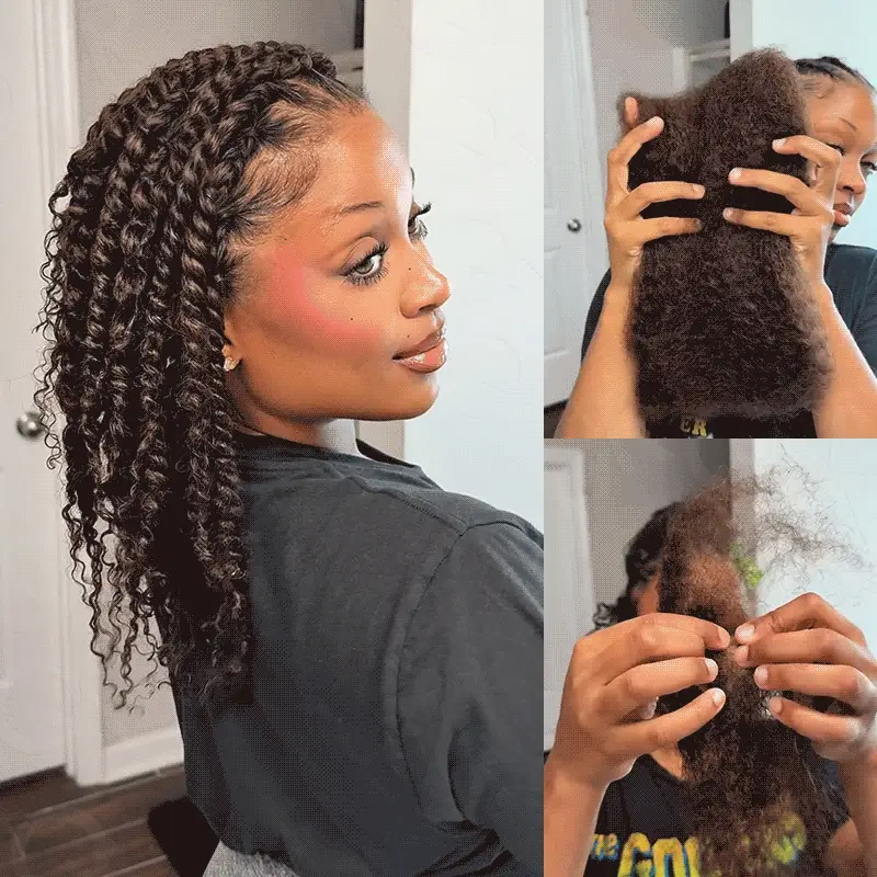 Image of $100off Member Sale|Dark Brown Afro kinky Bulk Human Hair