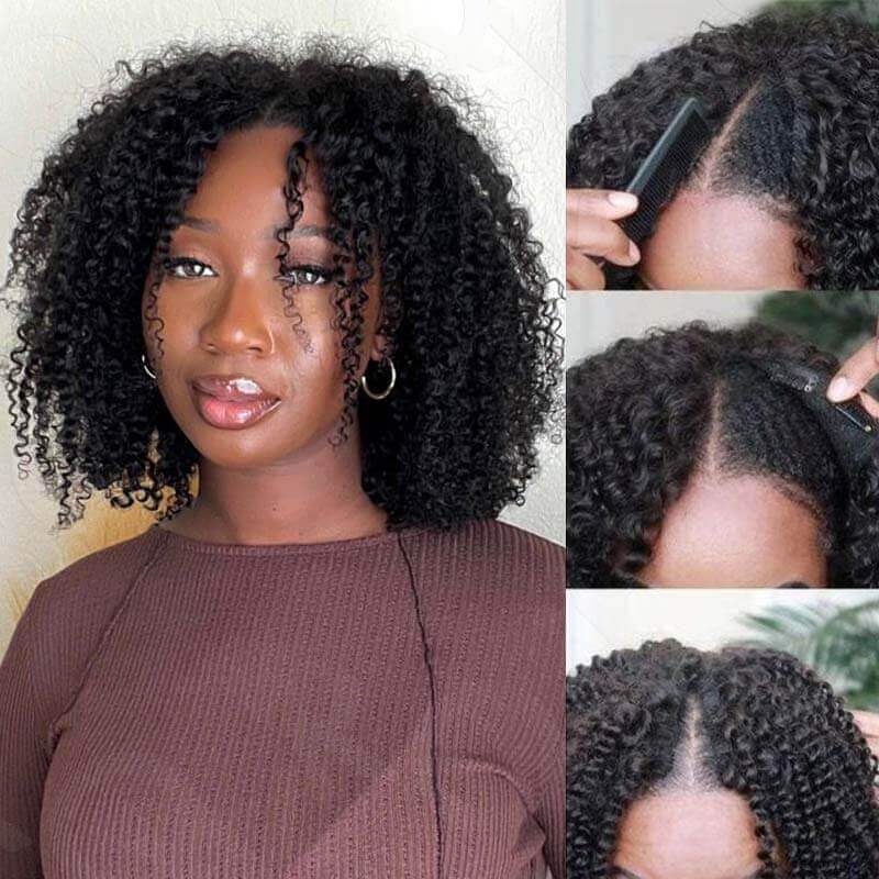 Image of $100off Member Sale|Kinky Curly V Part Wigs Human Hair