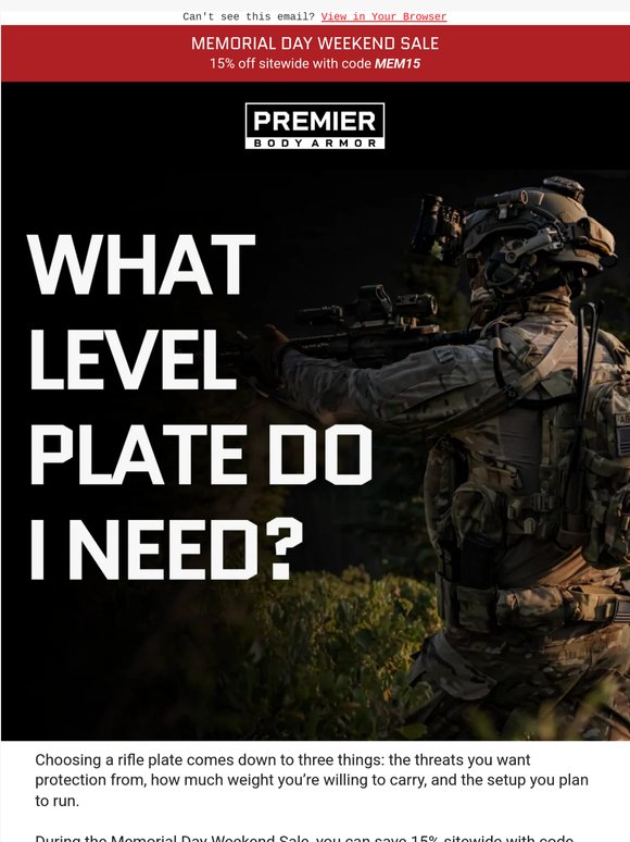 What Level Plate Do You Need?