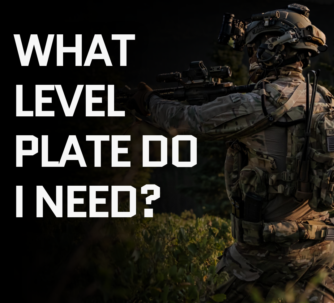 tactical loadout with text "what level plate do I need?"
