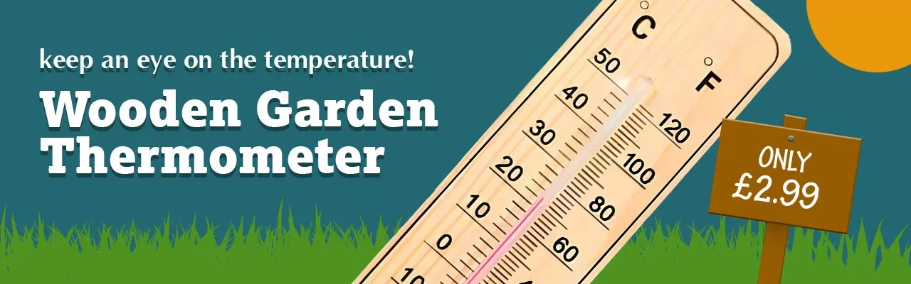 Wooden Garden Thermometer - Only £2.99